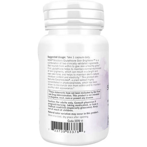 Now Foods, Glutathione Skin Brightener with Ceramosides, 30 Veg Caps