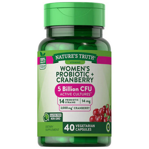 Nature's Truth, Women's Probiotic + Cranberry Vegetarian Capsules, 40 Tabs