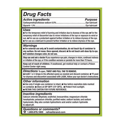 Refresh, Relieva PF Lubricant Eye Drops, 0.33 Oz