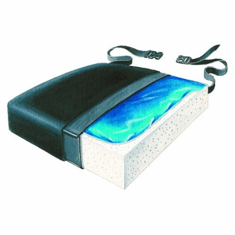 Seat Cushion Skil-Care 16 W X 16 D X 2-1/2 H Inch Foam / Gel Black 1 Each by Skil-Care