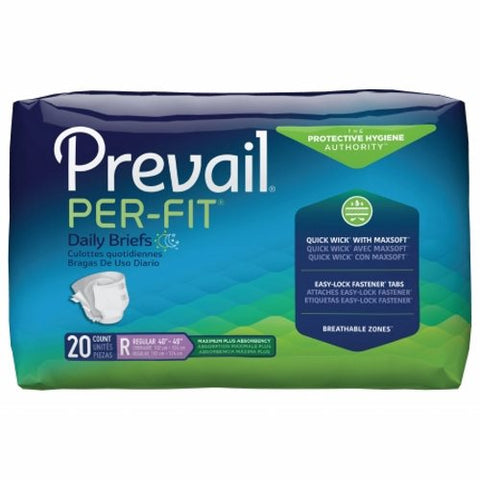 First Quality, Unisex Adult Incontinence Brief Per-Fit Maximum Plus Regular Disposable Heavy Absorbency, Case Of 4