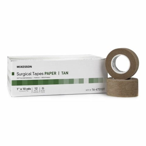 McKesson, Medical Tape McKesson Paper 1 Inch X 10 Yard Tan NonSterile, Case Of 12