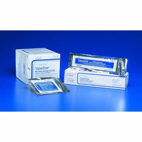 Vaseline, Petrolatum Impregnated Dressing Vaseline 1 X 8 Inch Gauze Petrolatum Sterile, Count of 1