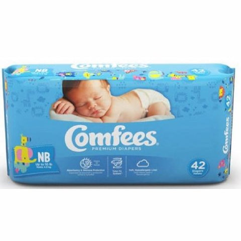 Attends, Baby Diaper Unisex Newborn Disposable Moderate Absorbency, Case Of 4