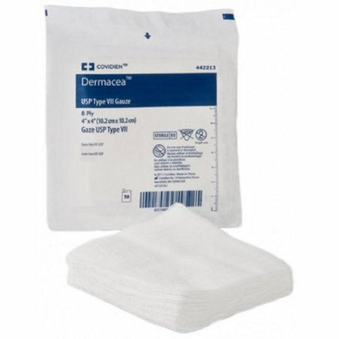 Cardinal, USP Type VII Gauze Sponge Dermacea Cotton 8-Ply 4 X 4 Inch Square Sterile, Case Of 24