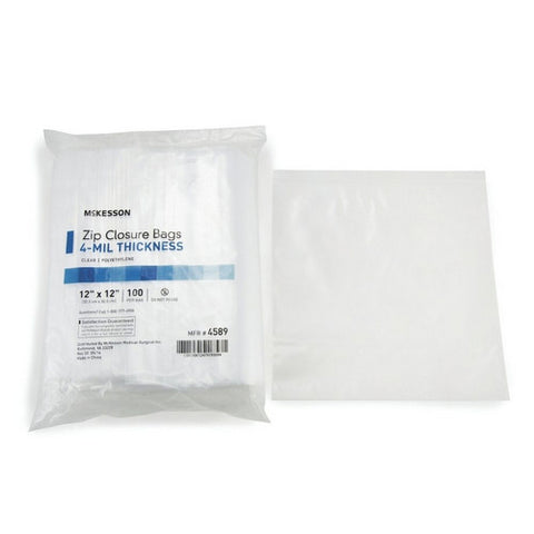 McKesson, Zip Closure Bag McKesson 12 X 12 Inch Polyethylene Clear, Case Of 10