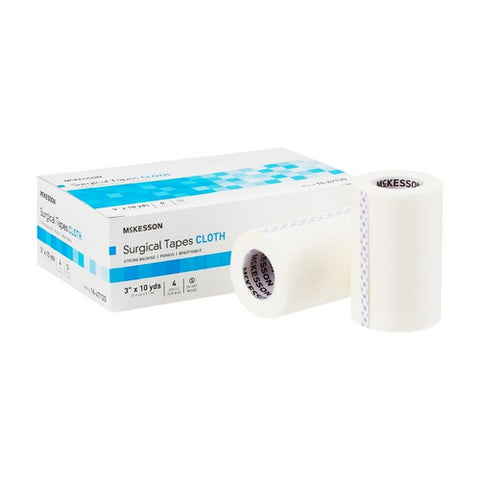 McKesson, Medical Tape White 3 Inch X 10 Yard Silk-Like Cloth NonSterile 16-47130, Box Of 4