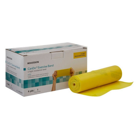 McKesson, Exercise Resistance Band McKesson Yellow 6 Yard X-Light Resistance, 5 Inch x 6 Yard