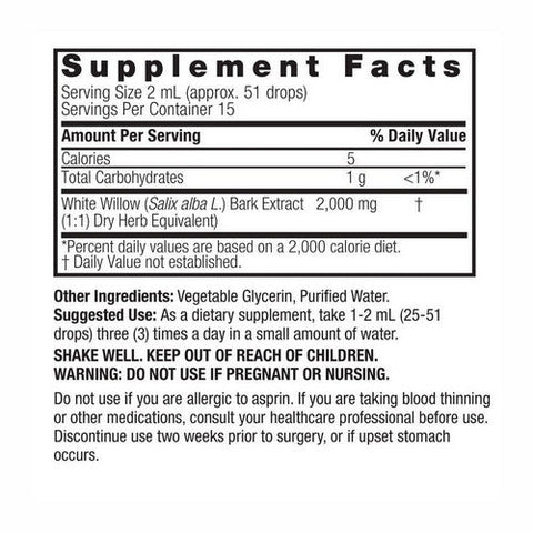 Nature's Answer, White Willow Extract Alcohol Free, 2000 Mg, 1 Oz Nature's Answer
