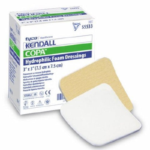 Kendall, Foam Dressing 3 X 3 Inch Without Border Without Film Backing 55533, Box Of 10
