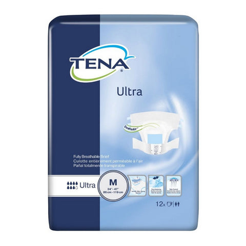 Tena, Unisex Adult Incontinence Brief Ultra Medium Gray Disposable Heavy Absorbency, 1 Pack