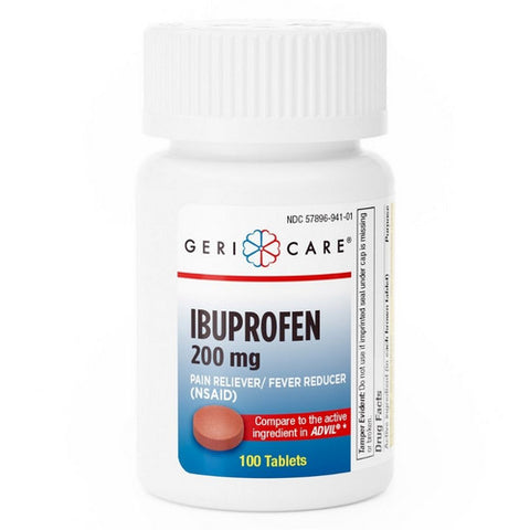 McKesson, Pain Relief Geri-Care  200 mg Strength Ibuprofen Tablet 100 per Bottle, Count of 12