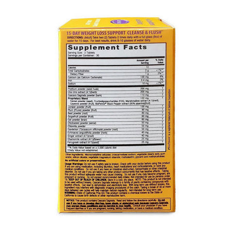 Nature's Secret, 15-Day Weight Loss Support Cleanse And Flush, 60 Tabs Nature's Secret