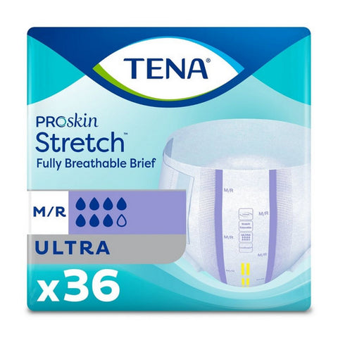 Tena, Unisex Adult Incontinence Brief TENA  Stretch Ultra Tab Closure Medium Disposable Heavy Absorbency, Case Of 2