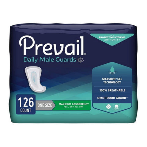 First Quality, Bladder Control Pad Prevail  Daily Male Guards 12-1/2 Inch Length Heavy Absorbency Polymer Core One, Case Of 9