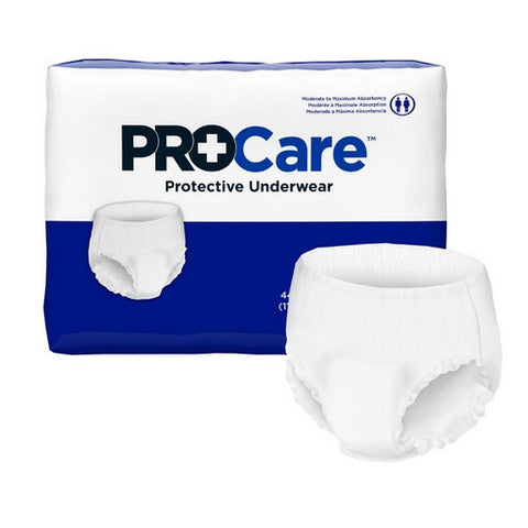 First Quality, Unisex Adult Absorbent Underwear ProCare Pull On with Tear Away Seams Large Disposable Moderate Abso, Case Of 4
