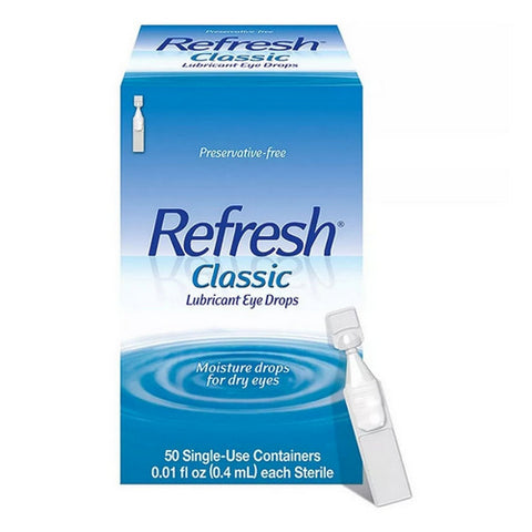 Refresh, Classic Preservative-Free Eye Drops Single-Use Containers, Count of 50