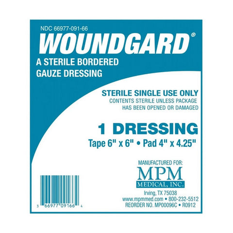 MPM Medical, Adhesive Dressing WoundGard  6 X 6 Inch Gauze Square White Sterile, Pack Of 30