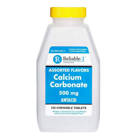 Reliable1, Calcium Carbonate Antacid, 500 mg, 150 Chewable Tabs