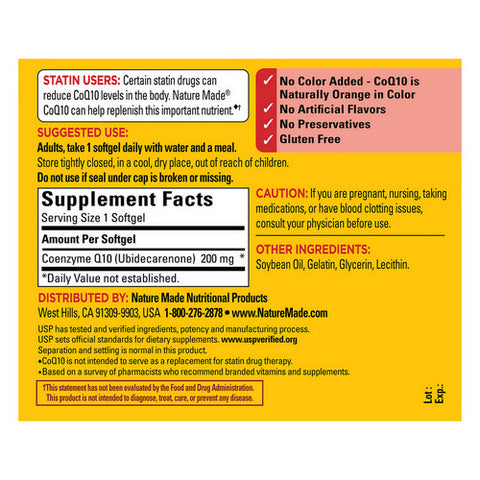 Nature Made, CoQ 10, 200 mg, 80 Softgels