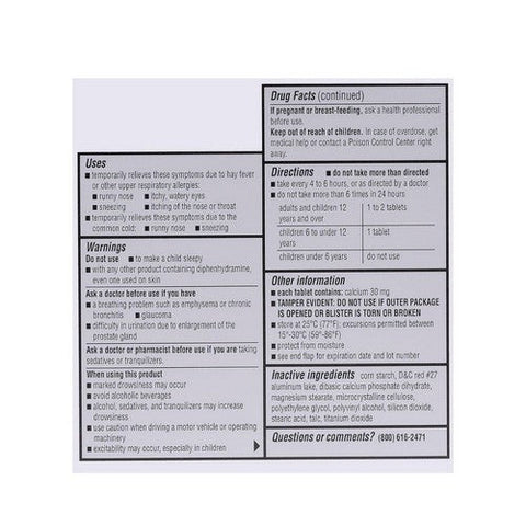 Major Pharmaceuticals, Banophen Diphenhydramine HCI, 25 Mg, 24 Tabs