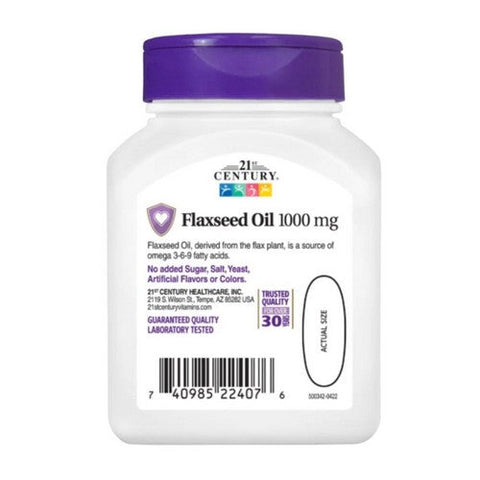 21st Century, Flaxseed Oil, 1000 mg, 60 Softgels 21st Century
