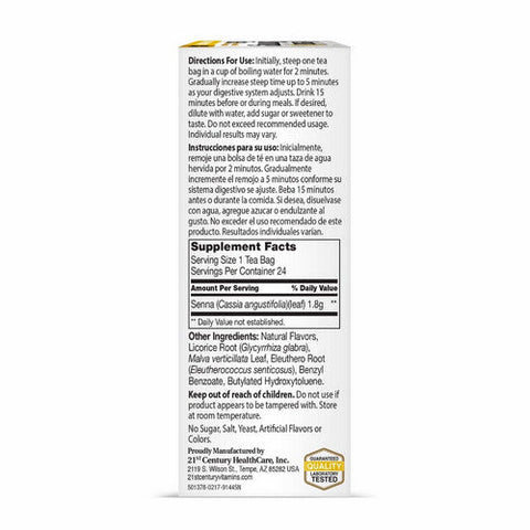 21st Century, Herbal Slimming Tea Honey Lemon, 24 Bags 21st Century