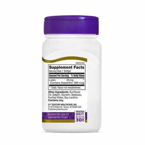 21st Century, Lutein, 20 mg, 60 Softgels