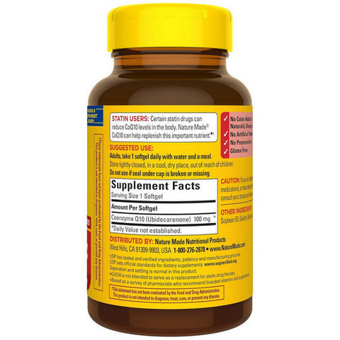Nature Made, CoQ 10, 100 mg, 72 Liquid Softgels