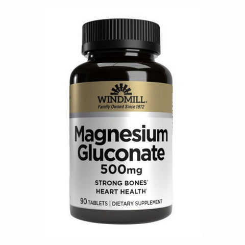 Windmill Health, Magnesium Gluconate, 500 mg, 90 Tabs