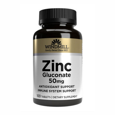 Windmill Health, Zinc Gluconate, 50 Mg, 100 Tabs