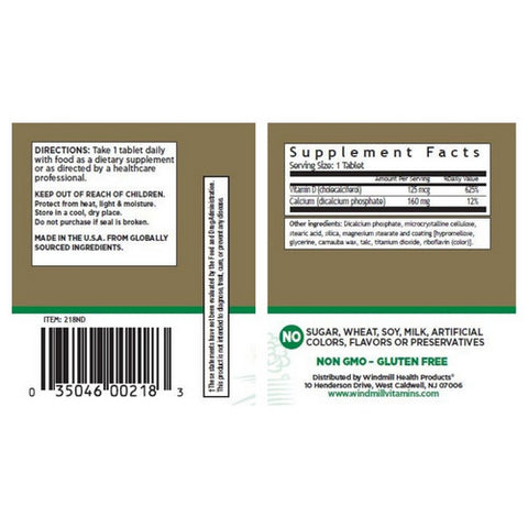 Windmill Health, Vitamin D, 5000IU 60 Tabs