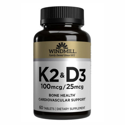 Windmill Health, VITAMIN K2 W/VIT D3, 60 Tabs