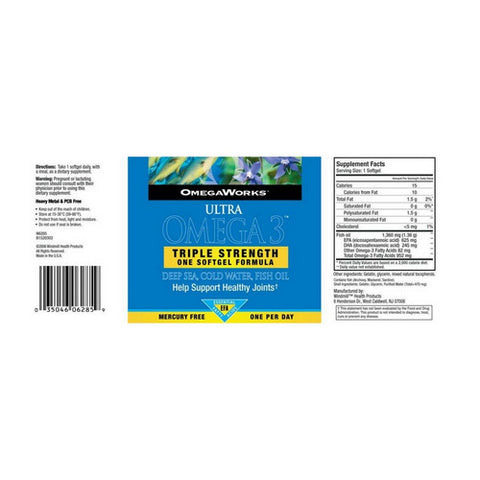 OmegaWorks, Ultra Omega 3 Triple Strength, 30 Softgels