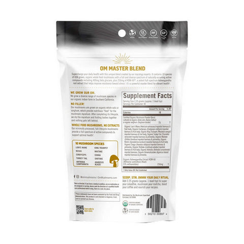 Om Mushrooms, Organic Mushroom Superfood Powder Master Blend, 3.17 Oz