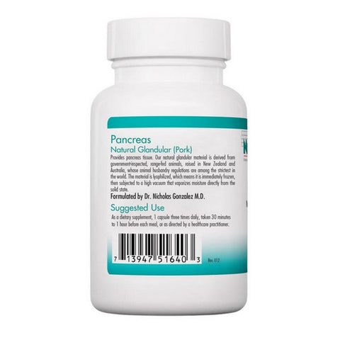 Nutricology/ Allergy Research Group, Pancreas Natural Glandular - Pork, 60 Caps