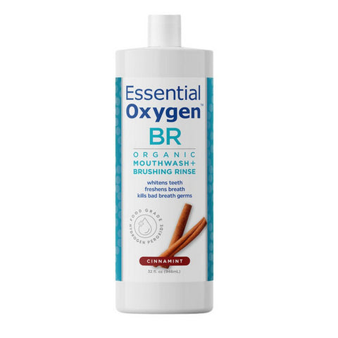 Essential Oxygen, BR Organic Mouthwash Brushing Rinse Cinnamint, Cinnamint 32 Oz