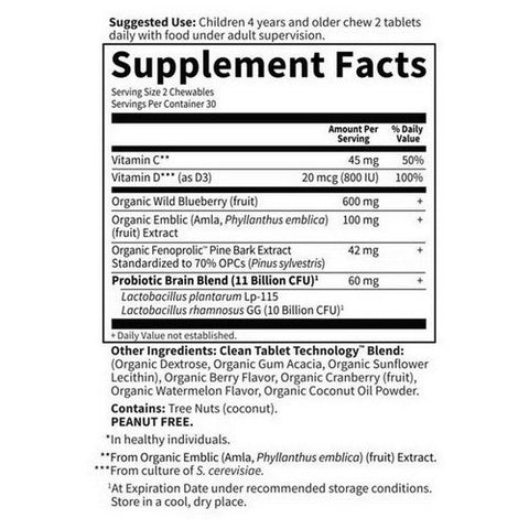 Garden of Life, Dr. Formulated Brain Health Attention & Focus for Kids, Watermelon Berry Flavor, 60 Chewable Tabs Garden of Life