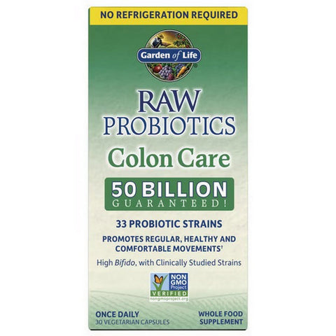 Garden of Life, Raw Probiotics Colon Care, 30 Caps
