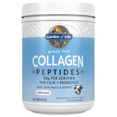 Garden of Life, Grass Fed Collagen Peptides Unflavored, 19.75 Oz
