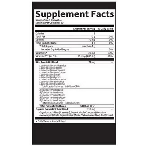 Garden of Life, Dr. Formulated Probiotics Organic Kids+ 5 Billion CFU, Strawberry Banana, 30 Chewable Tabs