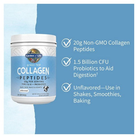 Garden of Life, Grass Fed Collagen Peptides Powder, 9.87 Oz