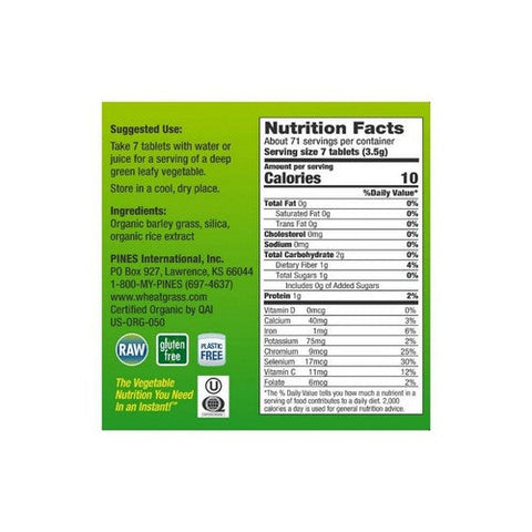 Pines Wheat Grass, Barley Grass, 500 Mg, 500 Tabs Pines Wheat Grass
