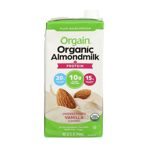 Orgain, Organic Protein Almond Milk Unsweetened Vanilla, 32 Oz(Case Of 6)