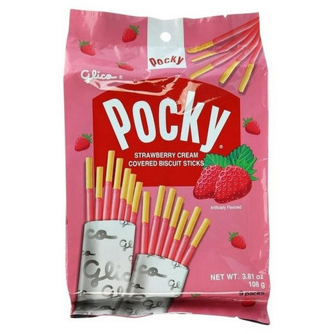Glico, Pocky Strawberry Biscuit Sticks, 3.81 Oz(Case Of 5)
