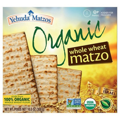 Yehuda, Organic Whole Wheat Matzo, 10.5 Oz(Case Of 12)