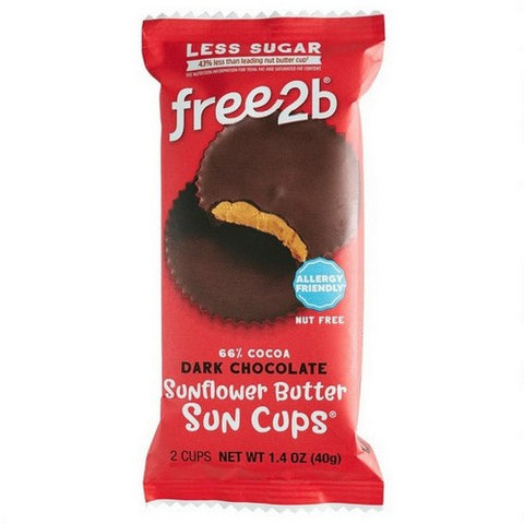 Free2B Foods, Sun Cups Dark Chocolate  Cup, 1.4 Oz(Case Of 12)