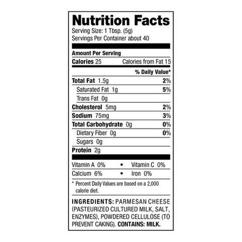 Andrew & Everett, Cheese Grated Parmesan, 7 Oz(Case Of 6)