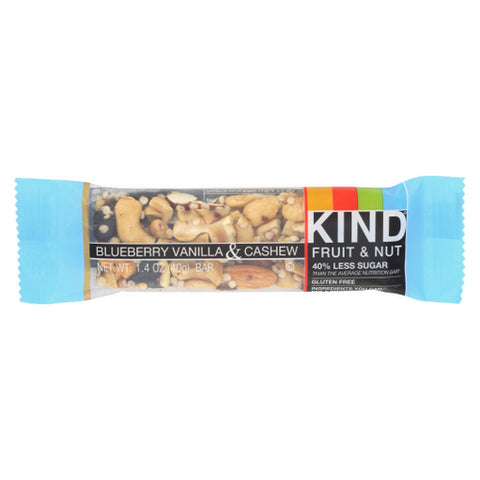 Kind Fruit & Nut Bars, Bar  Blueberry Vanilla And Cashew, Case of 12 X 1.4 Oz