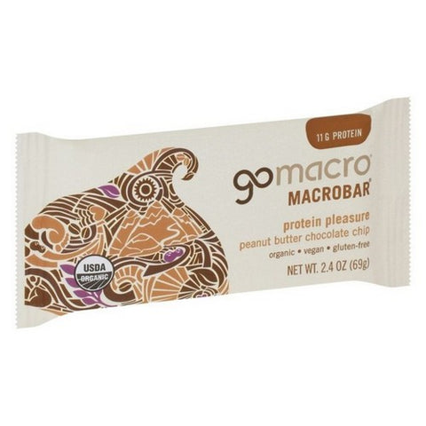 Gomacro, Macrobar Peanut Butter Chocolate Chip, Case of 12 X 2.5 Oz